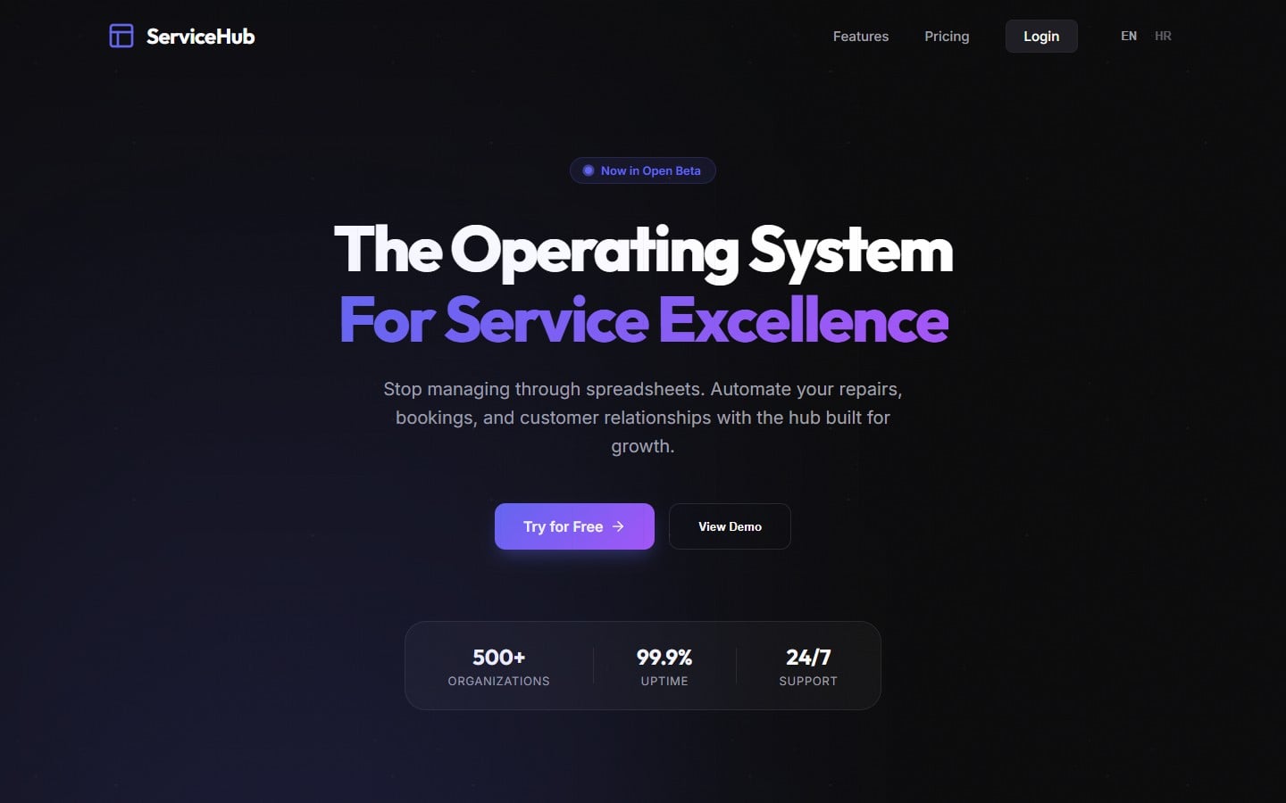 ServiceHub — website